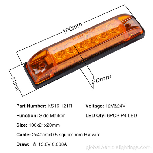 Rear thin Line Surface Mount Marker Light